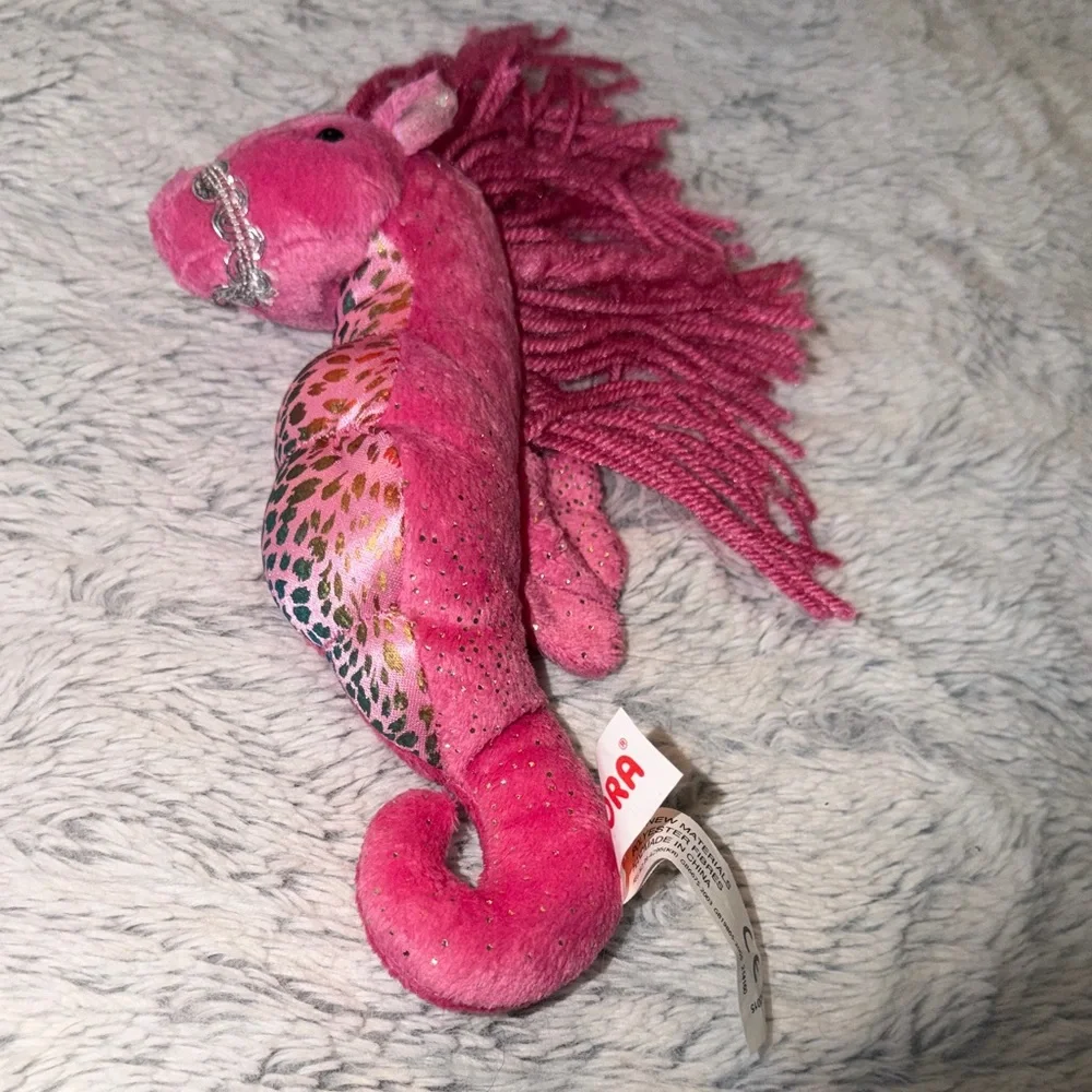 Aurora Pink Plush Seahorse Small‎ Beanie NWOT